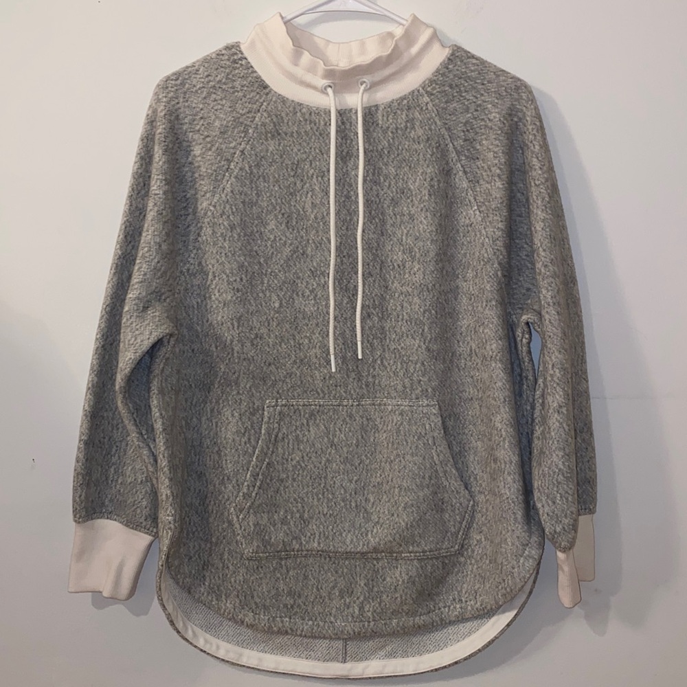 Lou & Grey Soft Knit Pullover in Gray & Cream Size XXS Oversized - Picture 12 of 13